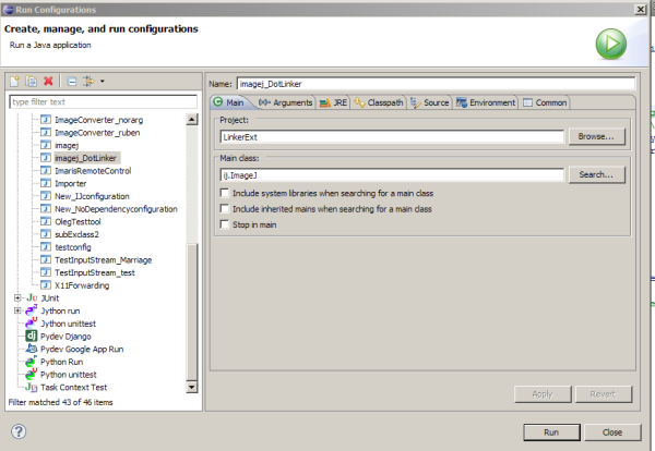 Run Configuration tab "Main"